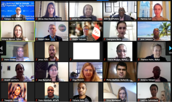 Screen of zoom participant faces