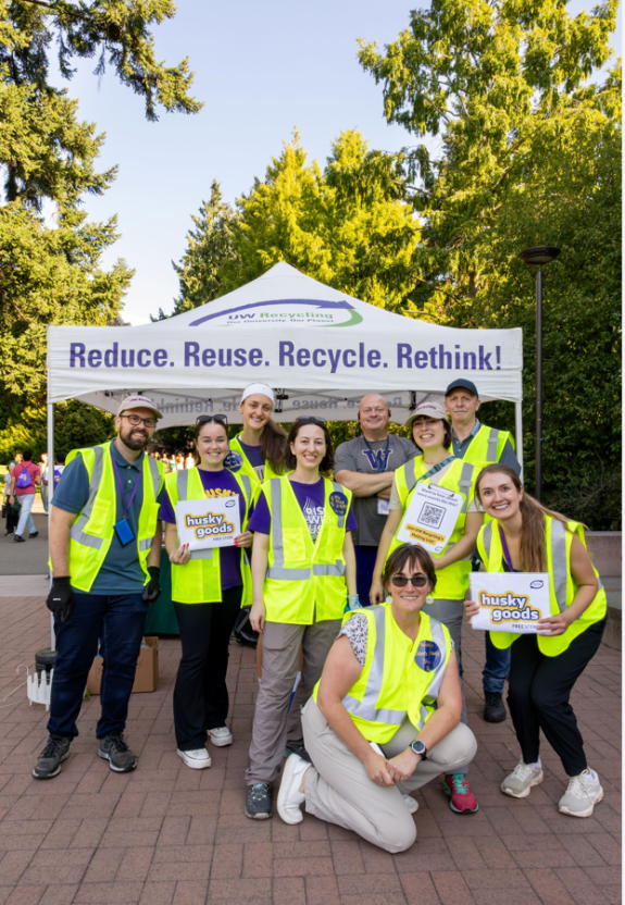 UW staff in high-vis at Husky Goods Free Store
