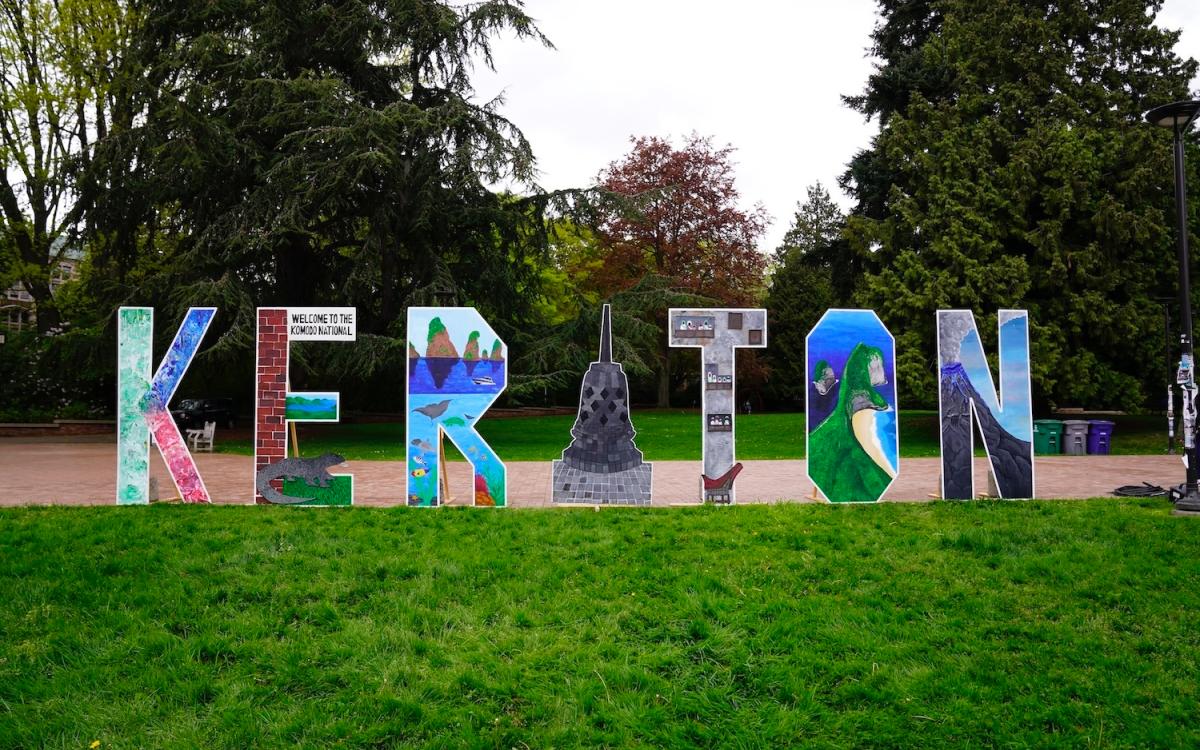 Keraton sign with large cutout letters 