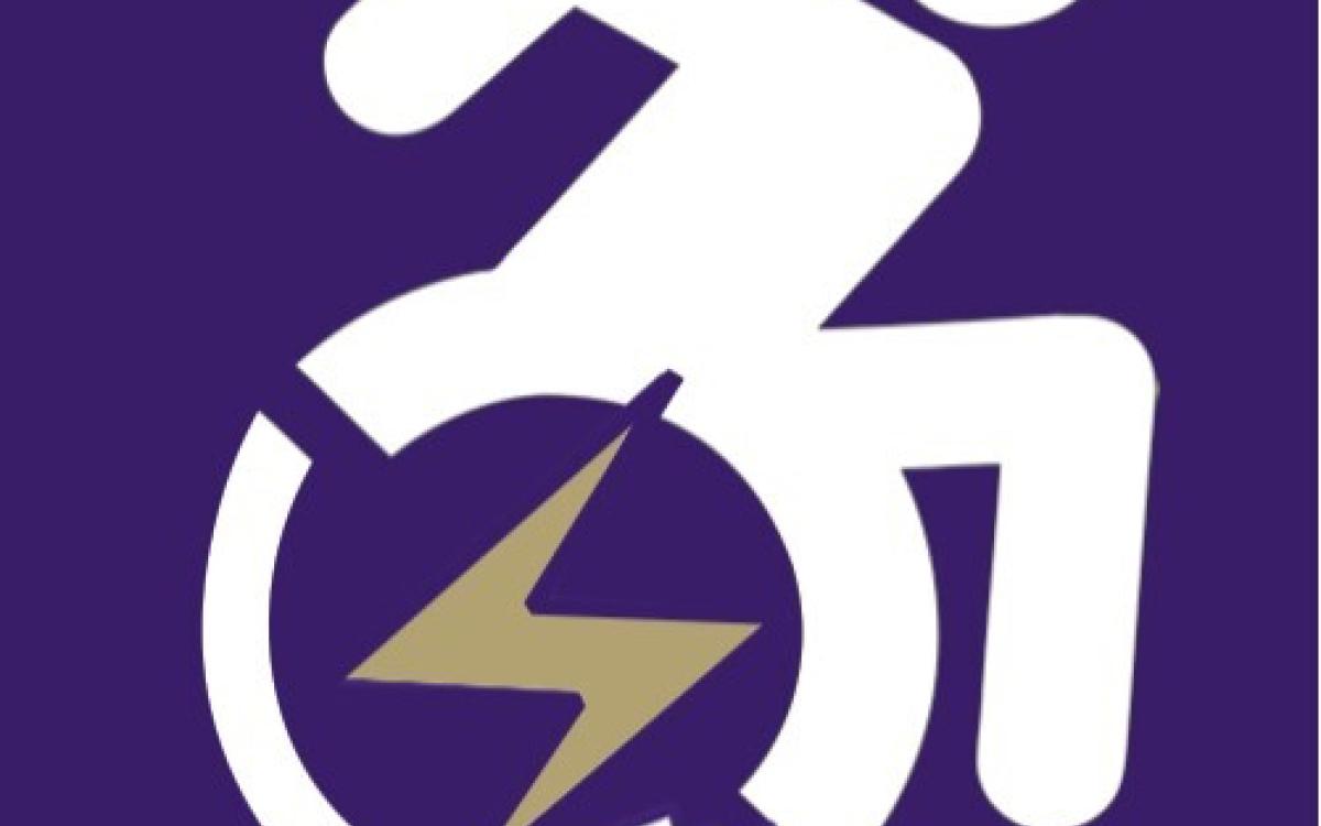 Logo with wheel chair and charging 