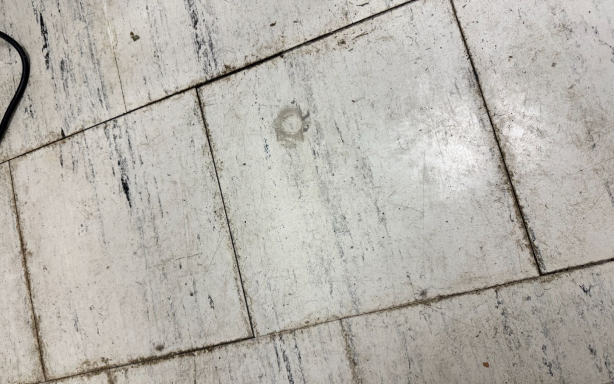 Warped tiles with gaps between tiles.